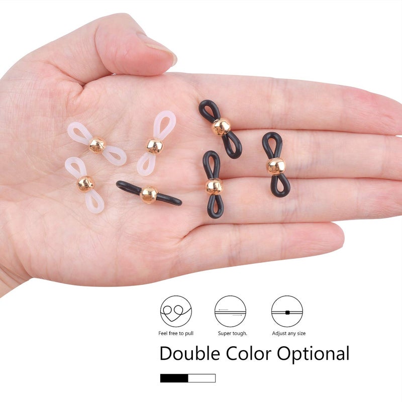 Jdesun 20 Pieces Eyeglass Chain Ends,Adjustable Metal Bead Rubber Ends Connectors for Eye Glasses Holder Necklace Chain - Image 5